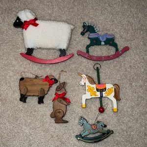 Bundle of Vintage Wooden Christmas Ornaments-Used, SFH